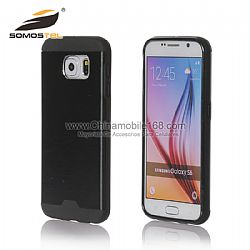 Metal Sheet TPU Rubber 2 in 1 Phone Case Back Cover For Samsung S5/S5 mini/S6/S6 edge