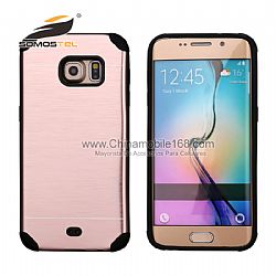 2 in 1 Anti-Shock TPU +Metal Cases for Samsung S6 Edge