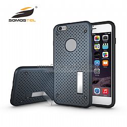 TPU+PC Heat Radiation Function Dual Armor silm Design Net Case  With stand For iPhone 6.6s.6s plus
