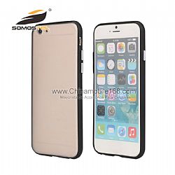 TPU+PC with Plating  Metal Button Transparent Back Cover phone Case For Iphone 7plus