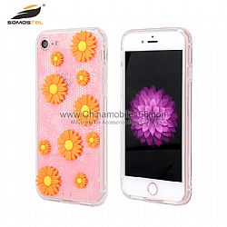 PC + TPU Case with Border diamond texture and  Sunflower phone case for iphone 7