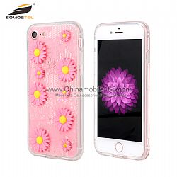 PC + TPU Case with Border diamond texture and  Sunflower phone case for iphone 7