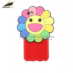 Lovely 3D Cartoon Rubber Bear flower Soft Silicon+TPU Phone Case For Iphone 6s