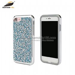 New electroplating TPU + PC 2 in 1 diamond back cover phone case for iphone 6