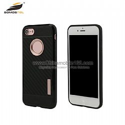 Luxury Carbon Fiber 3D Texture 2 in 1 phone Case back Cover for iphone 7 plus
