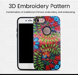 New design 3D embroidery pattern 2 in1 protector cases for Iphone 7G/X/ LG G5