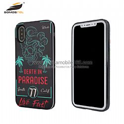 Hot selling UV 3D pattern 2 in 1 hybrid case for Iphone/Oppo