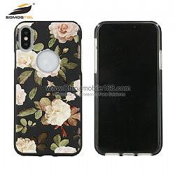 Beautiful pattern TPU+PC back cover with tempered relief glass
