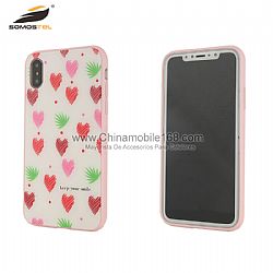 Anti-impact TPU+PC glass back cover with colorful patern