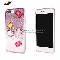 Hard TPU+PC glitter protector case with unicorn candy decrorations