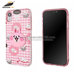 TPU+PC 3D graphic silicon cartoon hybrid case with suppressible stand