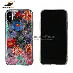 Four leaf clover graphic TPU+PC liquid glitter floating protector case