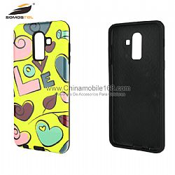 Leather glossy oil 3D relief back case cover for IphoneX/Xr