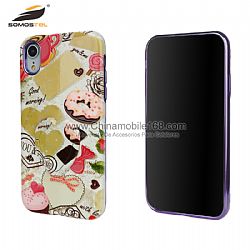 Beautiful glossy oil painting phone protector with heart-shaped holder