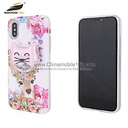 TPU+PC 3D UV graphic mobile phone case with liquid floating cartoon