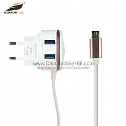 Multi-protecciones 3.1A dual USB travel charger with cable
