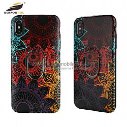 360 degree rotating metal bracket smartphone protector with colorful drawing