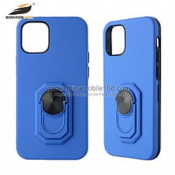 2-in-1 Oil Leather Mobile Phone Cases with Invisible Stand for iPhone11ProMax