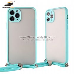 Silky-touching Foggy Finished TPU+PC Protector Case with Strap