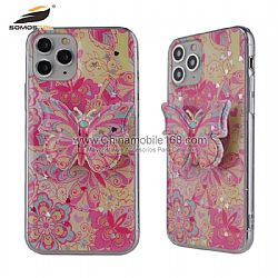 Superfine Case In Acrylic And Epoxy Drawing With Butterfly Support For iPhoneX / 11/12