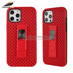 Stylish Mesh Hollow TPU + PC Case With Invisible Support