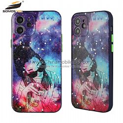 Skin Feeling TPU + PC Case With Epoxy And Exact Camera Hollow For iPhone12/12Pro