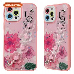 TongYan Two-in-one Painting Epoxy with  Flower-shaped Bracelet TPU+PC Phone Case