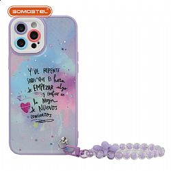 TongYan Two-in-one Painting Epoxy with Flower-shaped and Beads Bracelet TPU+PC Phone Case