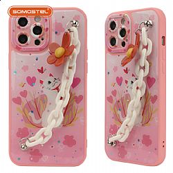 TongYan Two-in-one Painting Epoxy with Flower Bracelet TPU+PC Phone Case