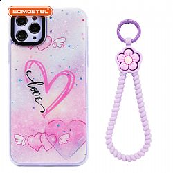 PC+silicone 2 in 1 precision hole painting Epoxy with bracelets phone case