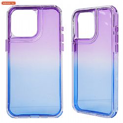 Gradient color transparent TPU+PC 2 in 1 mobile phone case