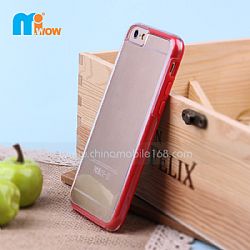 Top Rated Double Color Transparent TPU Red Frame Case For iPhone 6