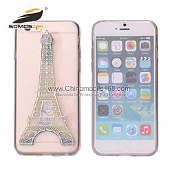Fashion Novelty Quicksand Dynamic Sand Phone Cover Eiffel Tower Case for iPhone Wholesale