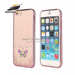 Diamond Plating Frame Soft Electroplating TPU Case for iPhone 6