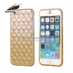 Crystal Lambskin Gradient TPU Case with Diamond grid Phone Case For iPhone