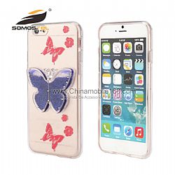 New product Bronzing butterfly quicksand phone case for iphone 6