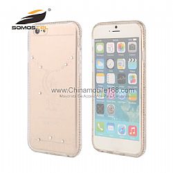 New design TPU Transparent  Patterned Laser Sculpture with Diamond Case for iPhone 6