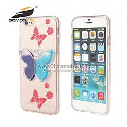 New design Bronzing butterfly quicksand phone case for iphone 6