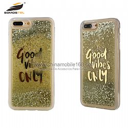 Fashionable and luxury blanche TPU case in drawing with movable sand design
