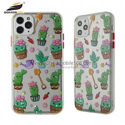 For iPhone12/iPhone12Pro Transparent TPU + PC Case With Epoxy Drawing