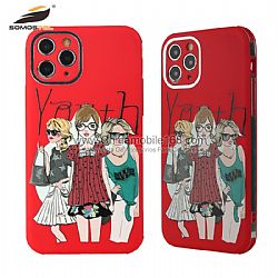 For iPhone12Pro Skin oil Finish  TPU Protector Case with Vertical Edge and Drawings
