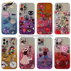IPhone 12 Gradient Sparkly Glitter Sliding Lens Protection Case
