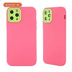 Rubber Oil  Solid Color  Phone Case with Detachable Colored Camera Cover Protection