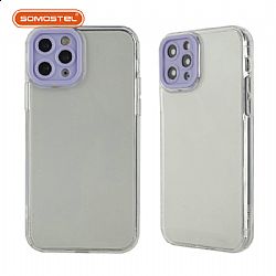 Transparent Clear Phone Case with Detachable Colored Camera Cover Protection