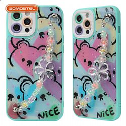 TongYan Two-in-one Painting Epoxy with Transparent Flower-shaped Bracelet TPU+PC Phone Case