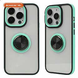 BianKuang Three-in-one Ring Rear Holder Injection Molding TPU+PC Phone Case