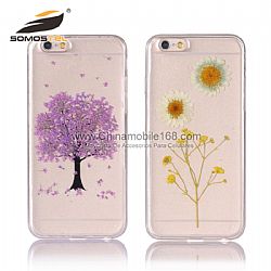 Fashion Mobile Phone Case Flydate Pressed Flower for iphone/Samsung Custom Cellphone Case Cover