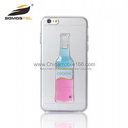 3D Moiele Cover Wine Dynamic Liquid Quicksand Hard PC Case For Samsung/iPhone/LG/HTC