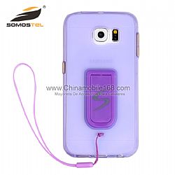 Shock Absorption Translucent Shell Soft Slim Case Bumper Cover with Stand for iPhone 6