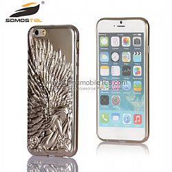 Luxury 3D Plating Angel Wings Sexy Woman Cover Case for iPhone 6